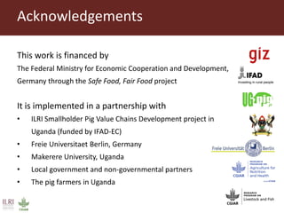 Smallholder pig producers and their pork consumption practices in three districts in Uganda