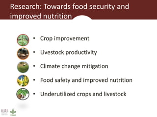 Better lives through livestock: ILRI overview