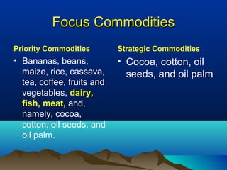 Uganda Government Livestock Sector Prioritization in Uganda under the Agriculture Sector Strategic Plan (ASSP)