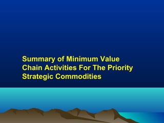 Uganda Government Livestock Sector Prioritization in Uganda under the Agriculture Sector Strategic Plan (ASSP)