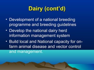 Uganda Government Livestock Sector Prioritization in Uganda under the Agriculture Sector Strategic Plan (ASSP)
