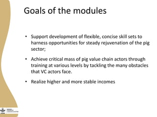Introducing the Uganda pig value chain training modules