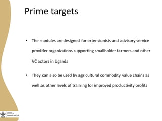 Introducing the Uganda pig value chain training modules
