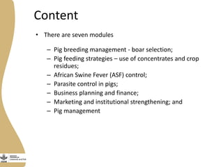 Introducing the Uganda pig value chain training modules