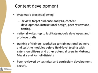 Introducing the Uganda pig value chain training modules