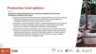 Reducing climate-induced heat stress in pigs in Uganda―Policy actions