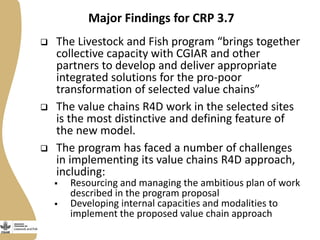 Implications of the external evaluation of the Livestock and Fish value chain approach for the Uganda program