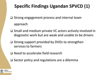Implications of the external evaluation of the Livestock and Fish value chain approach for the Uganda program