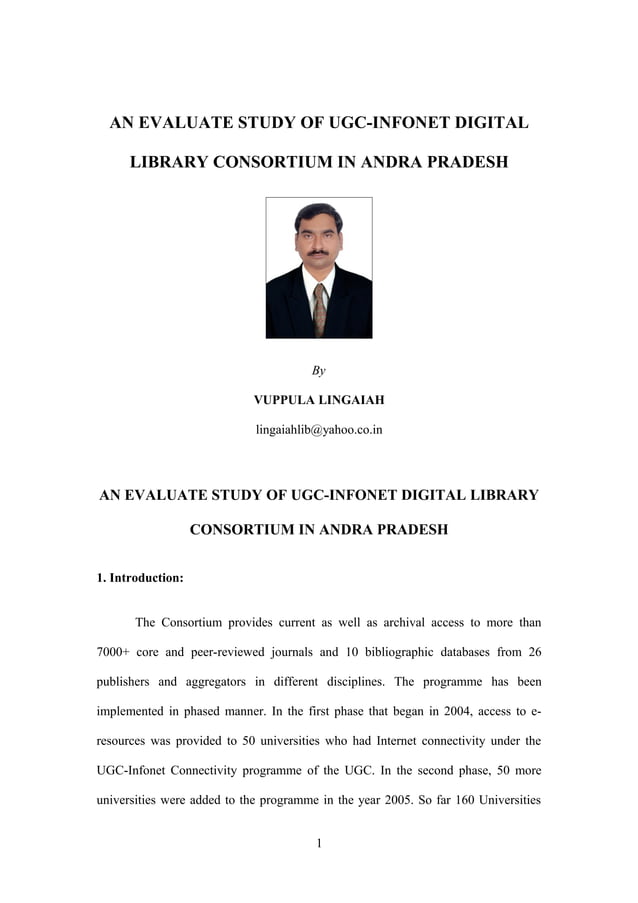 An Evaluate Study of Digital Library Consortium PDF