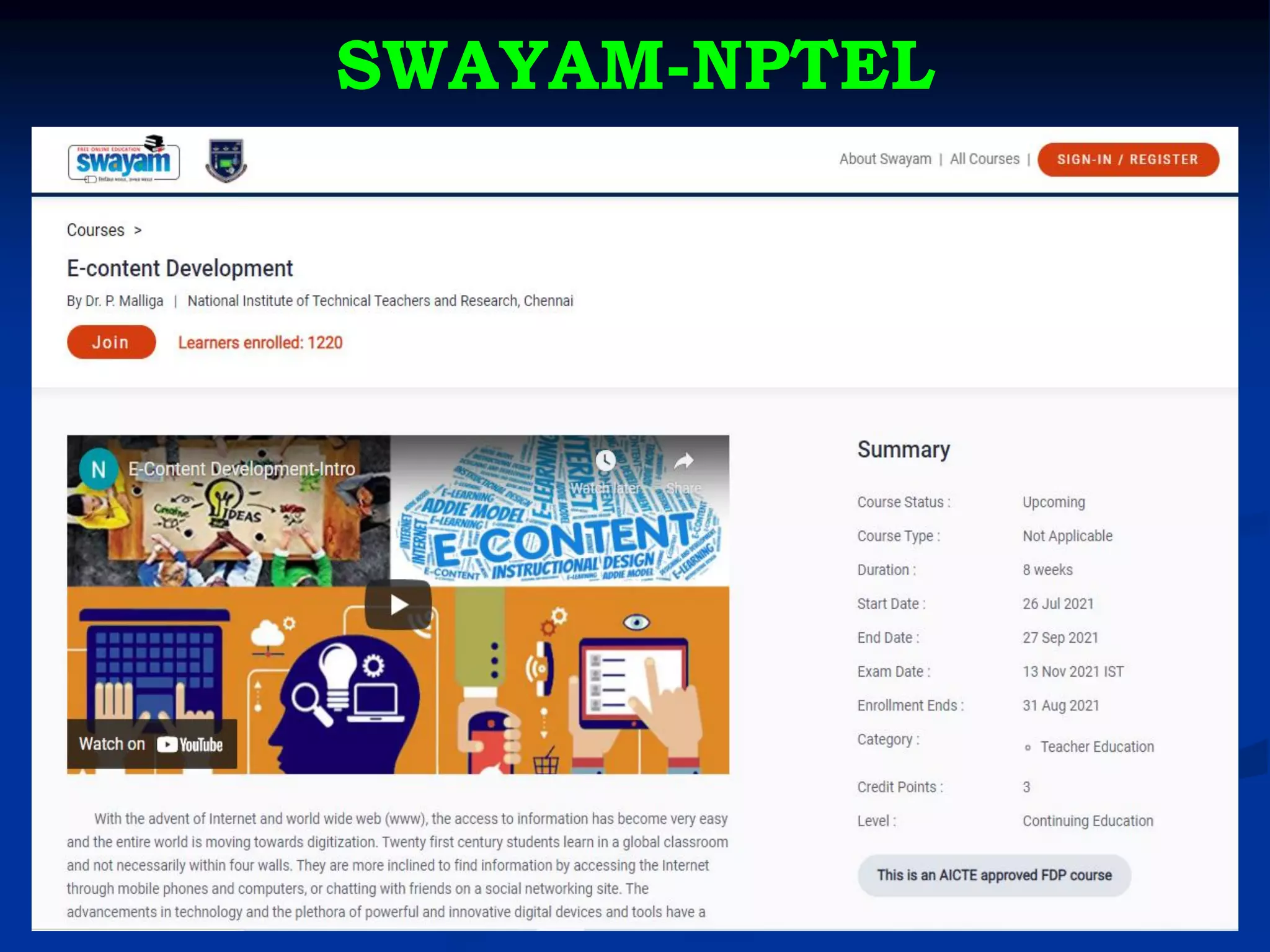 SWAYAM-NPTEL
 