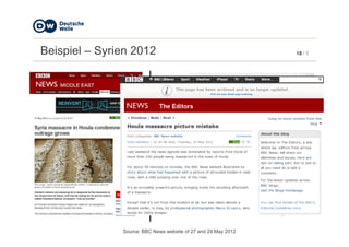 18 / 5Beispiel – Syrien 2012
Source: BBC News website of 27 and 29 May 2012
 