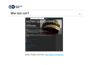 4 / 5Wer bin ich?
Quelle, Details und Links: http://about.me/jospang
 