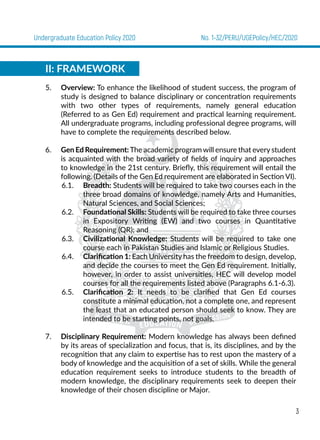 Undergraduate Education Policy 2020 No. 1-32/PERU/UGEPolicy/HEC/2020
UNDERGRADUATE
DEGREE
Gen Ed
Requirement
Breadth
Found...