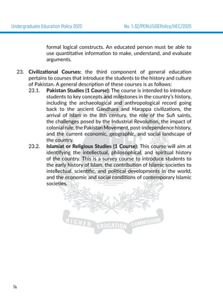 Undergraduate Education Policy 2020 No. 1-32/PERU/UGEPolicy/HEC/2020
26.6. Certification: On successful completion of the ...