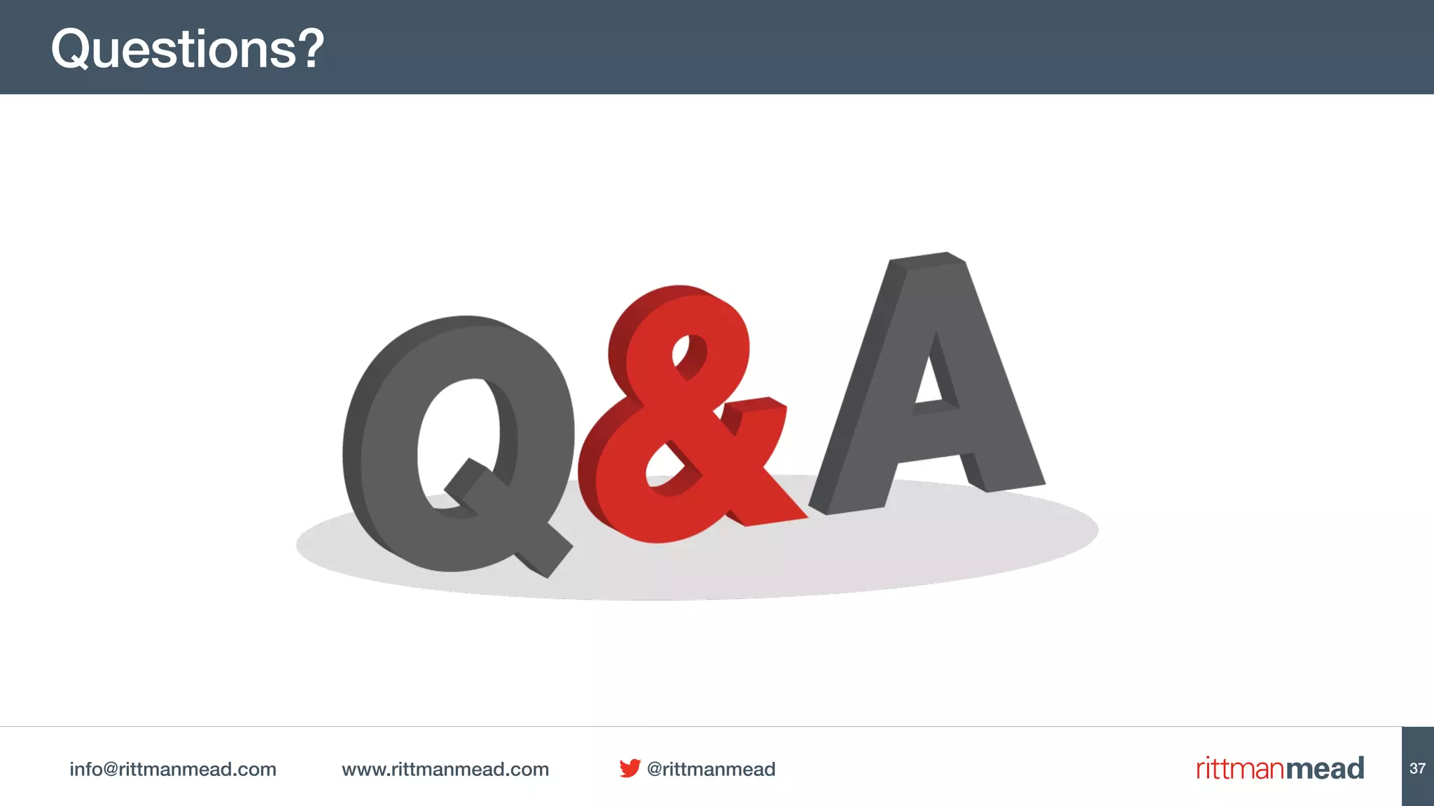 info@rittmanmead.com www.rittmanmead.com @rittmanmead
Questions?
37
 