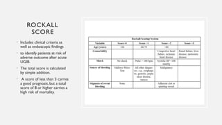 Rockall Risk Score diagnosis and management of Upper GI bleeding | PPTX