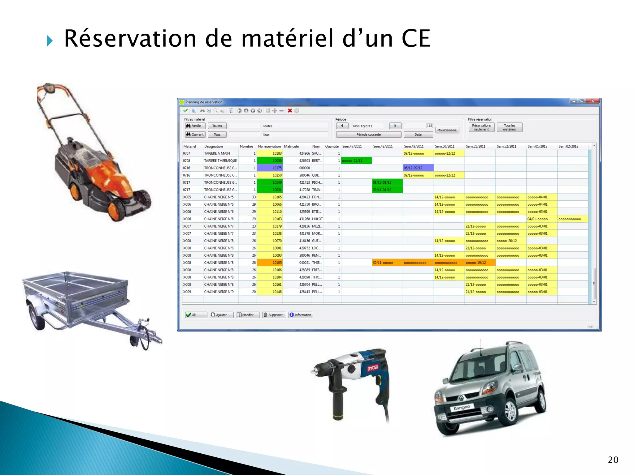    Réservation de matériel d’un CE




                                      20
 