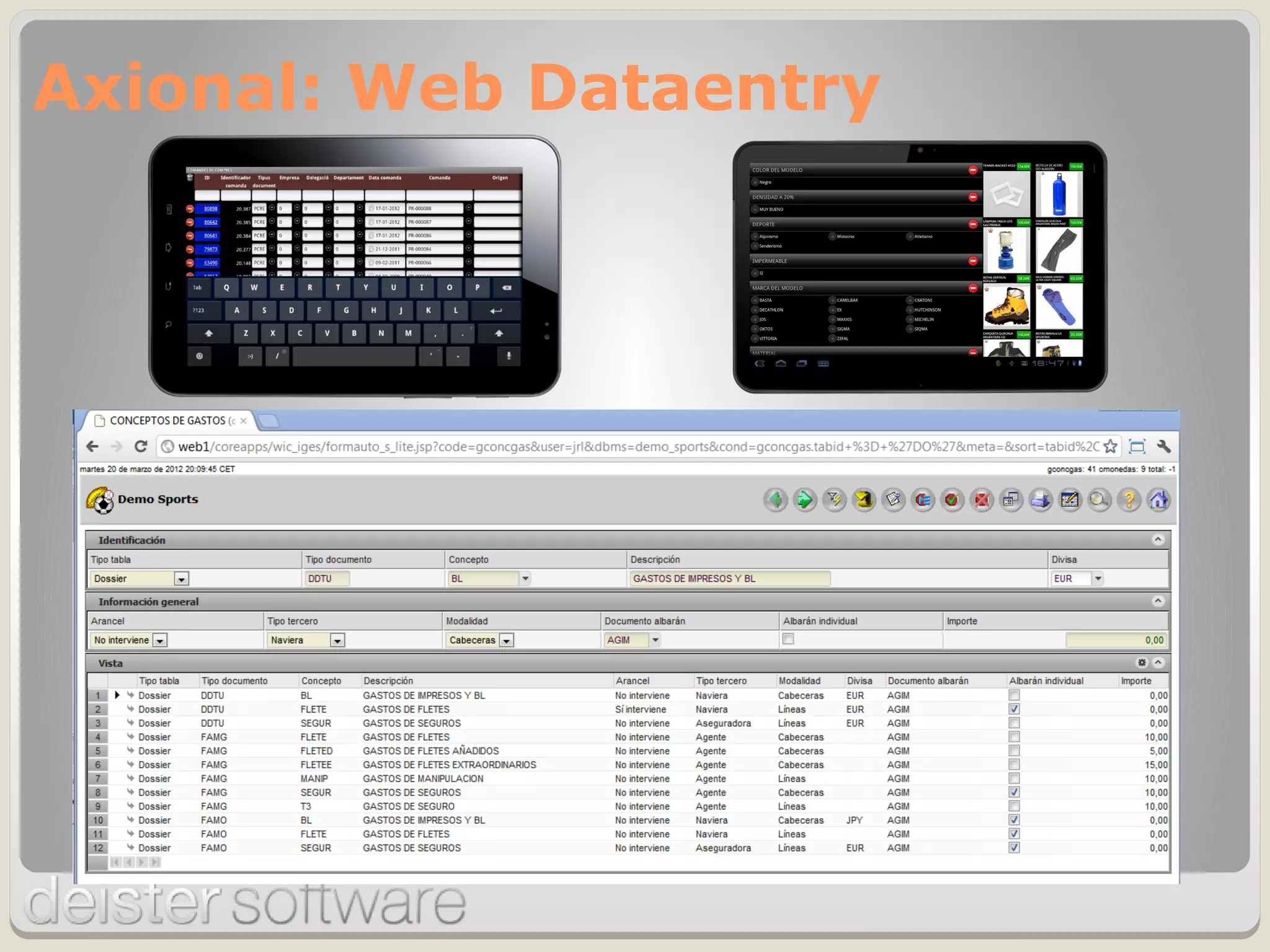 Axional: Web Dataentry
 
