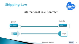 Home
International Sale Contract
Muammar Law Firm 15
Purchaser Seller
Cargoprice
Jordan
Australia
 