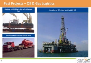 Past Projects – Oil & Gas Logistics
     Multicat BKM 100 Wt. 360 MT at Pipavav
                                          ...