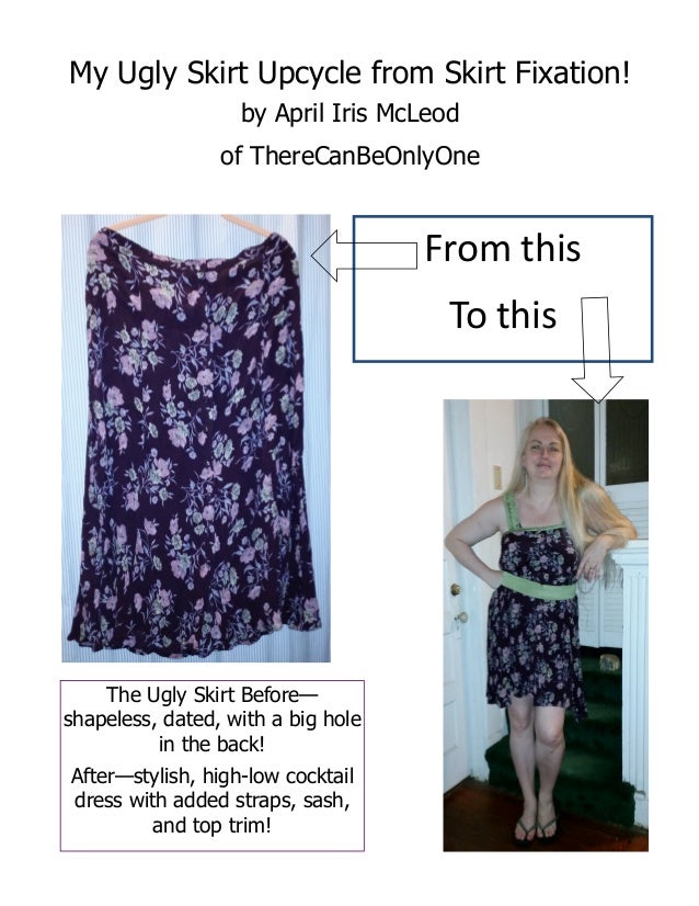 Ugly Skirt to Snazzy Cocktail Dress Tutorial!