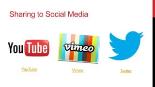 Sharing

Email

Dropbox

 