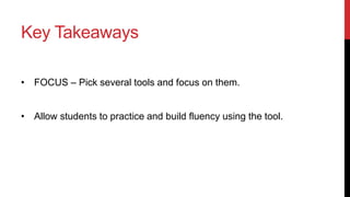Embracing Messiness
Mirror low-stakes activities to skills and
processes to be used on upcoming
assignments.
Boot Camp

Actual Lesson

 