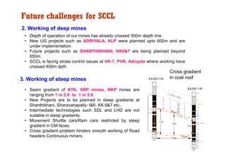 Future challenges for SCCL
2. Working of deep mines
 • Depth of operation of our mines has already crossed 300m depth line...