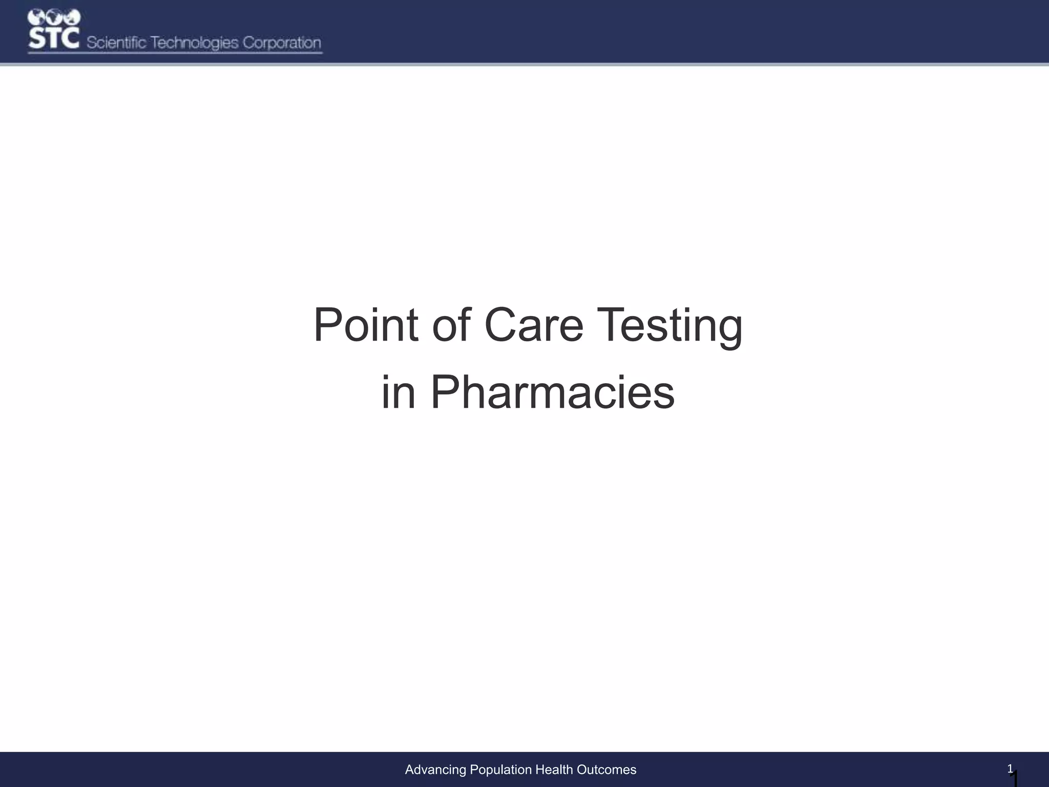 Point of Care Testing in Pharmacies | PPTX