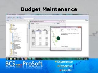 Budget Maintenance
 