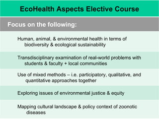 EcoHealth Resource Centre (EHRC) at the Universitas Gadjah Mada Yogyakarta, Indonesia