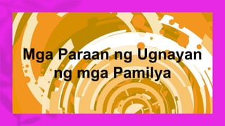 Mga Paraan ng Ugnayan
ng mga Pamilya
 