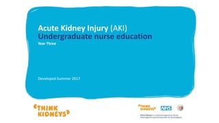 Acute Kidney Injury (AKI)
Undergraduate nurse education
Year Three
Developed Summer 2017
 