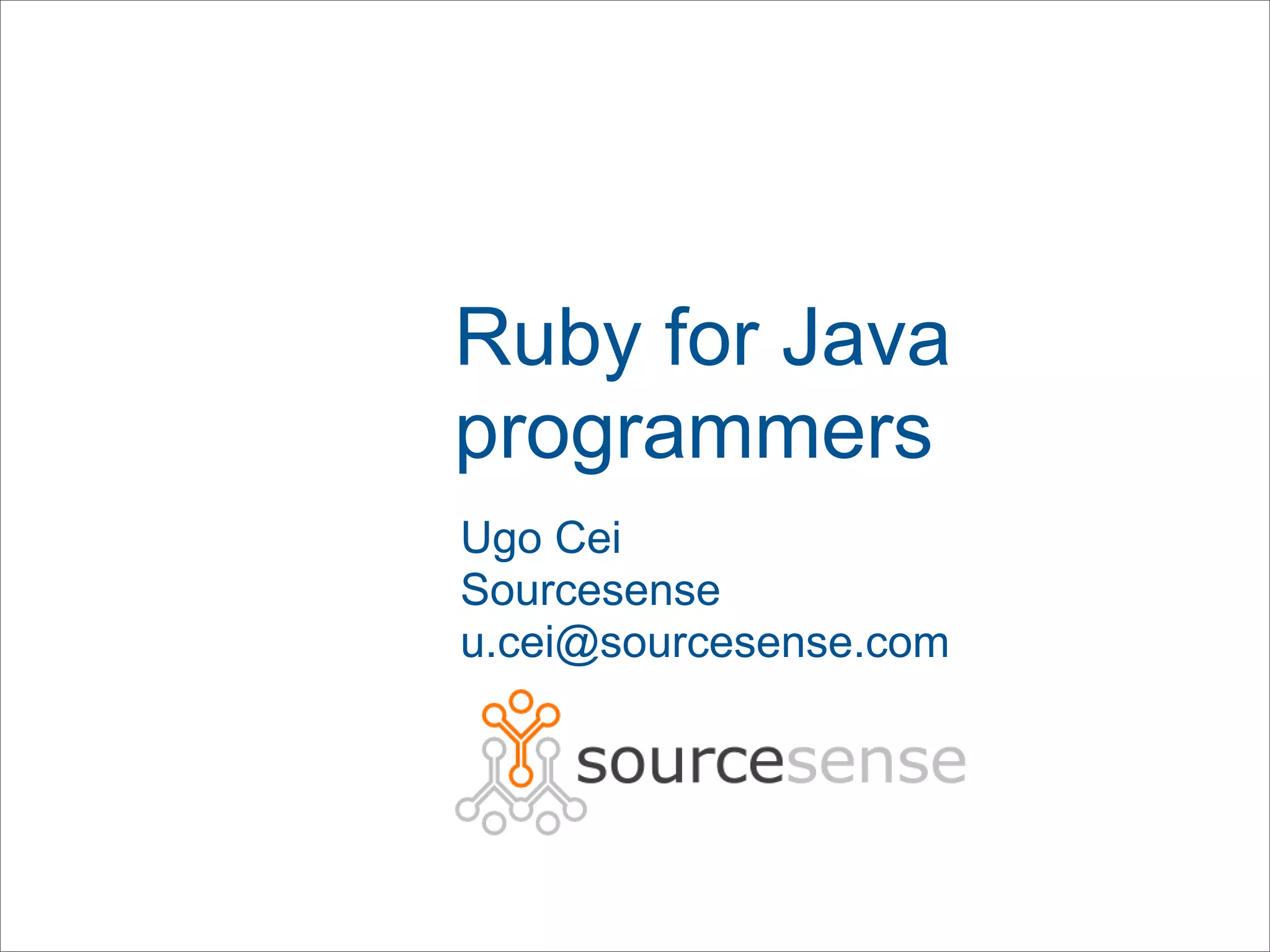 Ugo Cei Presentation