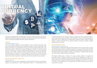 exciting and expanding field. This specialisation maintains a balance between the technical
(hardware and software) aspects of information systems and the human side of the discipline.
There is a demand for qualified Information Systems professionals.
FINANCE
www.financeandtax.uct.ac.za/
In Finance, students develop the skills needed to source, allocate and invest funds,
which are essential for making sound investment decisions that are fundamental to the
growth and success of any organisation and country. Finance specialists often work in the
investment industry in fields such as asset management, in public or corporate finance
and the financial sector in general. Graduates are employed in roles such as investment
manager, fund manager, investment analyst, corporate treasurer, financial risk specialist,
and credit analyst. In Commerce, it is also possible to study Finance in combination with
either Accounting, Economics or Information Systems as core courses. This is ideal for
students who want to specialise in specific areas within the broader financial industry.
STATISTICAL SCIENCES (ANALYTICS)
www.stats.uct.ac.za
Statistical Sciences is the scientific application of mathematical principles to the collection,
analysis, and presentation of data. Analytics/data science is a multidisciplinary field
incorporating statistics and computer science. Graduates use their quantitative skills in
business (optimise business processes), marketing (predict consumer purchasing patterns),
government (use of mobile data to optimise public transport services), medicine (identify
subsets of genes associated with a particular disease), astronomy, ecology, language
processing and much more.
MANAGEMENT STUDIES
www.managementstudies.uct.ac.za/
The specialisation in Management Studies offers students a wide range of choice in subject
areas whilst requiring them to complete the general core courses required of the first three
years of the Business Science degree. We believe that the flexibility and academic rigour of
this degree makes it very attractive to students and employers; it enables students to make
the most of their individual strengths and interests.
The degree, offered over a minimum of 3 years, requires students to complete 18
prescribed courses, including a minimum of a full year of mathematics, as well as 9 or
more courses from a basket of approved electives ranging from Marketing to Politics to
Statistical Sciences to Spanish to Environmental and Geographical sciences. Of this total of
27 courses, 7 are required to be at a 3rd year level, so students will liaise with an advisor
to plan their curriculum.
 