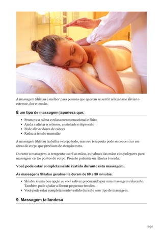 Quais são os diferentes tipos de massagens | PDF