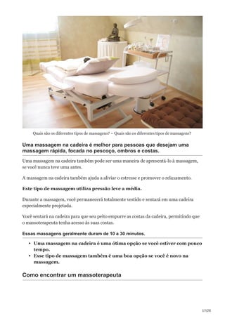 Quais são os diferentes tipos de massagens | PDF