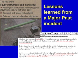 Lessons
learned from
a Major Past
incident
 
