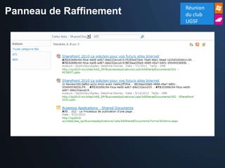 Réunion
Panneau de Raffinement   du club
                         UGSF
 