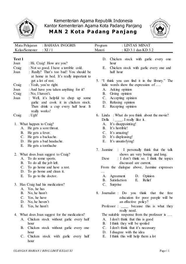 Materi bahasa inggris peminatan kelas 10 tentang formulir