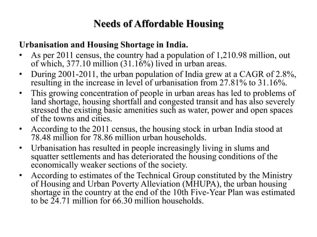 Affordable Housing in India | PPTX