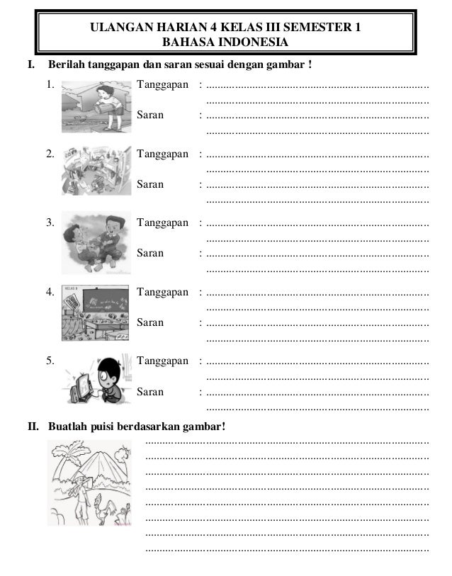 Ulangan Harian 4 Kelas III semester 1 (KTSP)