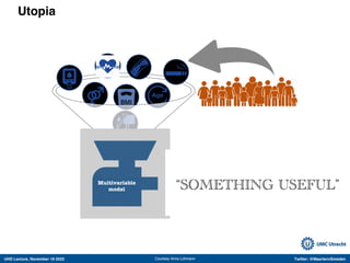 UHD Lecture, November 18 2022 Twitter: @MaartenvSmeden
Utopia
Courtesy Anna Lohmann
“SOMETHING USEFUL”
Multivariable
model
 