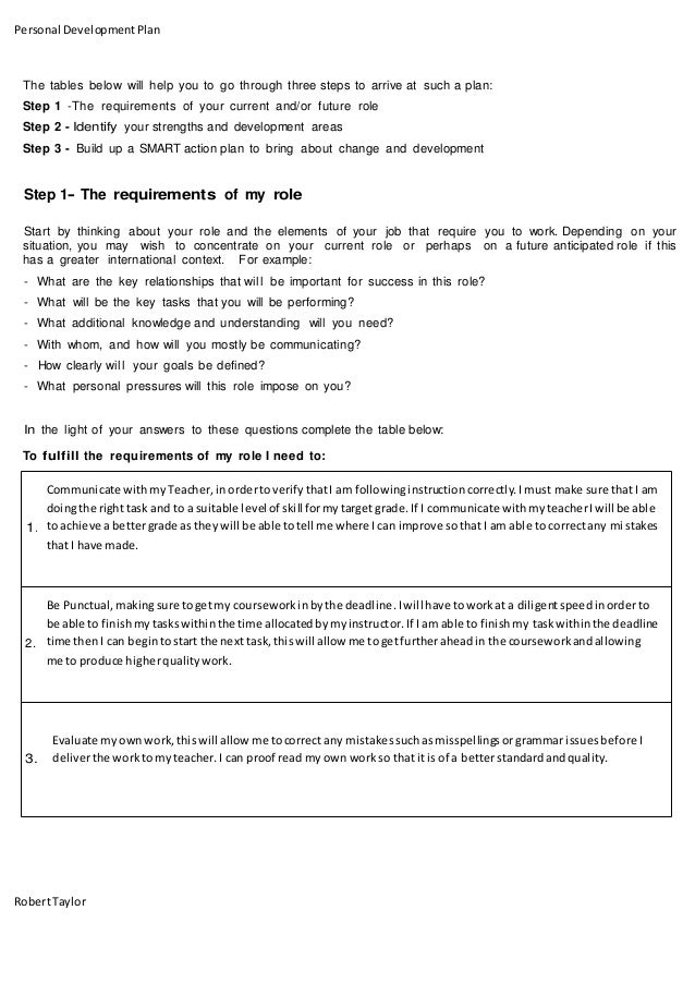 Personal Development Plan 5 Year Personal Development Plan 5 Year