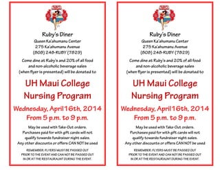 UHMC Nursing Program Fundraiser Flyer