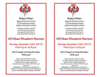 UH Maui Student Nurses Fundraiser Flyer