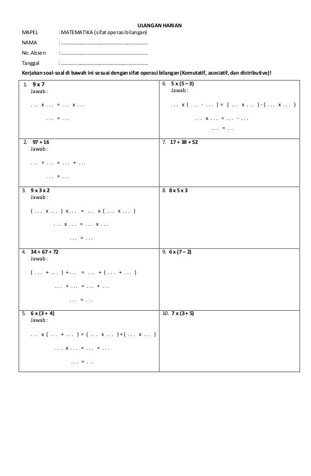 Soal Matematika kls 4 SD