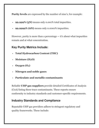 Purity Unit UHP Gas Suppliers Offering Consistent High-Purity Standards.docx