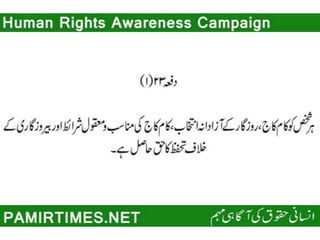 Universal Human Rights Declaration in Urdu