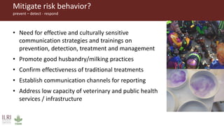 Zoonotic diseases in livestock—Mitigating risk behaviour